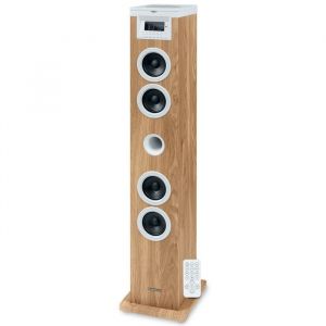 Tour de son Thomson DS121CD - 60W - Multimedia Bluetooth Lecteur CD télécommande AUX IN RADIO FM - Bois/Blanc
