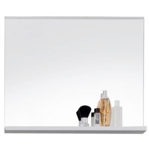 Miroir de salle de bain design avec tablette - Vivenla.com - Martham Blanc - Dimensions L. 60 x P. 10 x H. 50 cm