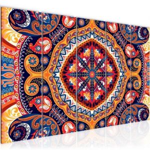 Runa art Tableau D&eacute;coration Murale Bouddha Feng Shui 150x60 cm - 5 Panneaux Deco Toile Pr&ecirc;t &agrave; Accrocher 506756a