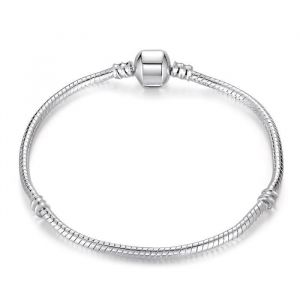 Bracelet Maille Serpent Nu pour Charms Argent Fin Rhodi&eacute; (4 Tailles)