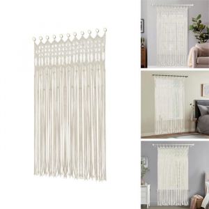 Rideau de Porte Tiss&eacute;s en Fil Coton - 120*195cm - Rideau de Porte de Placard - Paravent de Chambre - Style Boh&egrave;me DECO