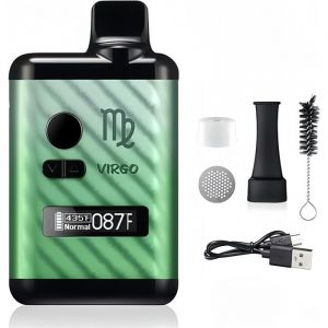 Vaporisateur Virgo pour herbes s&egrave;ches chambre chauffante en c&eacute;ramique affichage OLED et contr&ocirc;le de la temp&eacute;rature (Vert)
