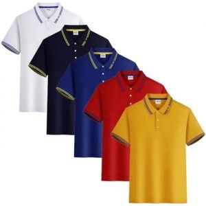 Lot de 5 Polo Homme INSFITY - Manches Courtes Respirantes - Couleurs Blanc Marine Bleu Rouge et Jaune