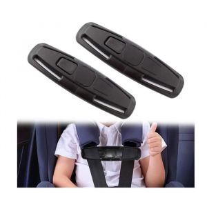 2 Pi&egrave;ces Clips Ceinture Voiture EnfantBoucle de Protection de Si&egrave;ge Auto EnfantsChest Clip S&eacute;curit&eacute; B&eacute;b&eacute;pour Si&egrave;ge AutoNoir