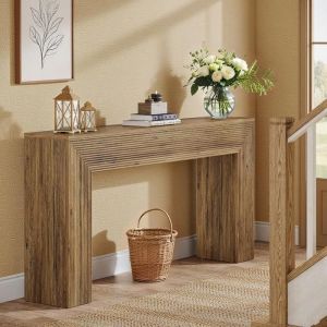 Table console - 160 x 30 x 85 cm - Table dappoint &eacute;troite - Convient pour le salon le couloir et le canap&eacute; - marron