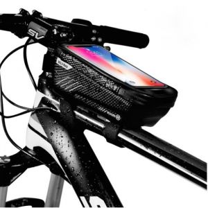Sacoche de Cadre vélo étanche écran Tactile Bicyclette Guidon Avant Sac de vélo avec Pare-Soleil pour ci-Dessous 6.5téléphone
