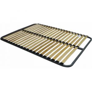 Sommier cadre à lattes C20 130 x 190 - HEVEA SELECTION - Gris - 2 x 20 lattes multiplis cintrées en hêtre