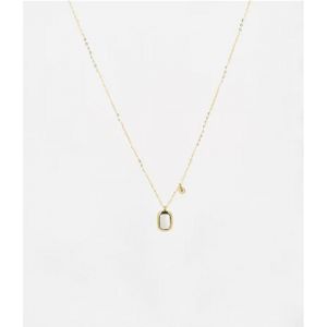 Collier - ZAG BIJOUX - Lilou - Acier dor&eacute; &agrave; lor fin - Pendentif en nacre - 38 cm de longueur