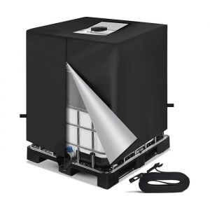 B&acirc;che de Protection pour Cuve IBC ​1000L en Oxford 420D - Housse B&acirc;che R&eacute;servoir deau Imperm&eacute;able Durable Anti-poussi&egrave;re Anti-UV