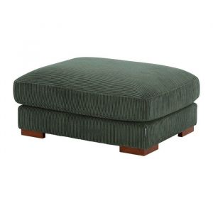 Pouf en velours c&ocirc;tel&eacute; vert SPERONE