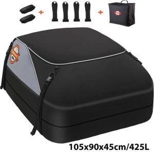Sac De Toit Voiture - Sailnovo - 425L - Coffre De Toit Voiture Pliable - &Eacute;tanche Tissu d&rsquo;Oxford - Convient avec/sans Barres de Toit