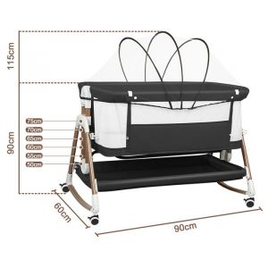 Lit B&eacute;b&eacute; 90x60 cmLit B&eacute;b&eacute; Cododo Hauteur et inclinaison r&eacute;glablesBerceau Cododoavec matelasPliableLit de Voyage Enfants