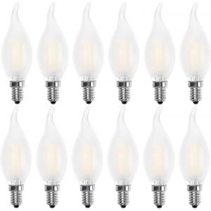 Ampoule LED E14 FlammeForme de BougieBlanc Chaud 2700K4W Equivalence Incandescence 40W400lm Lot de 12 [Classe &eacute;nerg&eacute;tique A+]