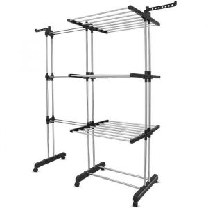 Johgee Séchoir à Linge Extensible Réglable sur 3 Couches Étendoir Linge Intérieur Charge Max: 45 KG Tancarville Grand Capacité78