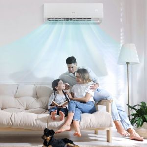 Climatiseur Fixe Mono-Split 9000BTU 26 kW R32 COSTWAY-16-31°C-Pompe à Chaleur-22㎡-Kit 4M de Liaison Complet-Minuterie 24H-A++