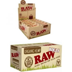 RAW Rolls CHANVRE Feuilles à Rouler Lot de 10 Rouleaux (Rolls Slim Organic)