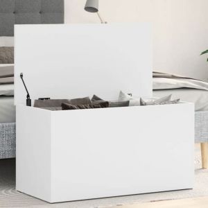 Banc de rangement Intérieur/ Coffre de rangement Blanc 84x42x46 cm - bois dingénierie NEWNEUF3303963