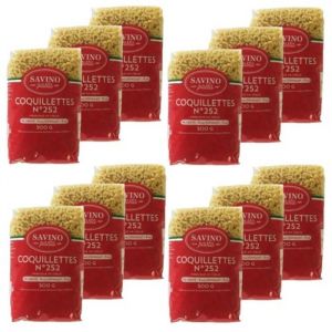 Savino Pasta - Lot 12x Pâtes Coquillettes n°252 - Paquet 500g