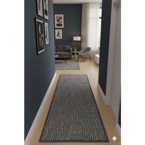 Tapis de Couloir - 80 x 300 cm - 100% Polyester - Effet 3D - Anti-D&eacute;rapant