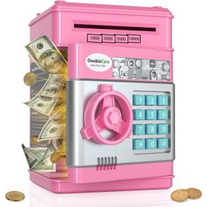 Rose Tirelire &eacute;lectronique pour enfants tirelire avec mot de passe mini tirelire ATM coffre-fort &agrave; d&eacute;filement automatique