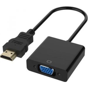 INECK&reg; Adaptateur HDMI vers VGA 1080P Convertisseur HDMI M&acirc;le &agrave; VGA Femelle Compatible avec PC TV Box HDTV Ultrabook Xbox - Noir