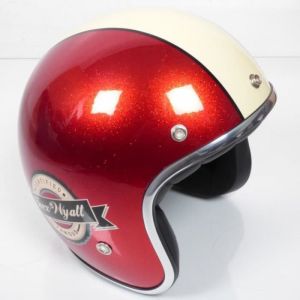 Casque jet homme femme Torx Taille XS Wyatt Famous Shiny Glitter Red 53-54cm