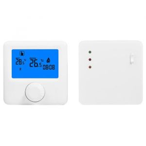 VINGVO Contrôleur de température Régulateur de température de thermostat de chauffage sans fil RF LCD numérique pour chaudière