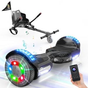 EVERCROSS Hoverboard  Gyropode 6.5 pouces Noir Hoverkart Noir autoéquilibre self-balancing LED light Bluetooth Moteur 700W Enfant