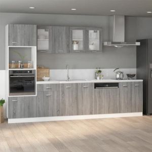 Bon plan Meuble Bas Cuisine/ Armoire à micro-ondes - JILI HOT - Sonoma gris 60x57x207cm Thome9459918