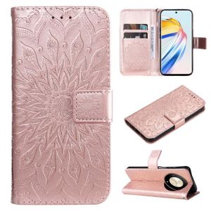 Coque pour Honor X50/X9b/Magic 6 Lite 5GHousse Cuir pour Coque à Rabat Pochettes avec Fentes Cartes Protecteur mandara or rose