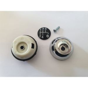 Pommeau de Levier de Vitesses Complet Noir Chrom&eacute; Compatible Avec Fiat 500 2007>2015