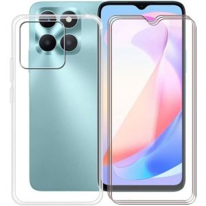 Coque pour Honor X6b 4G /Honor X6a /Honor X5b /Honor X5b Plus + 3 Verres trempé - Etui Housse Transparent Vitre Ecran Verre Trempé