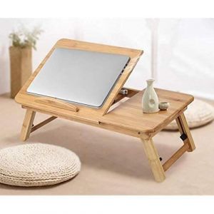 Table pour Ordinateur Portable en Bambou Pliable Plateau pour Ordinateur Portable Table dappoint inclinable pupitre de lit[444]