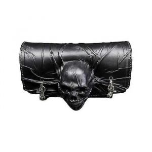 Sacoche de fourche de moto Halloween Skull Sacoches de selle Valise Moto Cuir Outil de rangement Noir Pu Accessoires Bagages Guidon