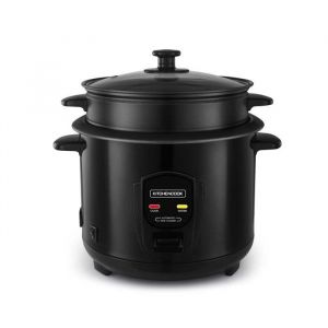 Cuiseur &agrave; Riz 1.8l Avec Cuve M&eacute;tal Et Panier Vapeur  Japan X Kitchencook Noir