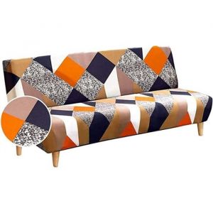 XJYDNCG Housse de Clic Clac élastique Canapé 3 PlacesSalon Couverture de Couleur SolideJaune et Blanc