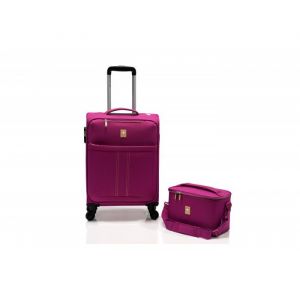 Lot valise cabine souple + Vanity Ultra léger - Lys Paris 2102/2 - Magenta
