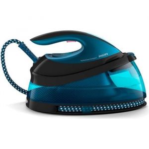 Philips Station de repassage vapeur PerfectCare semelle en céramique constance 120 g/min 2400 W bleu (GC7846/80)