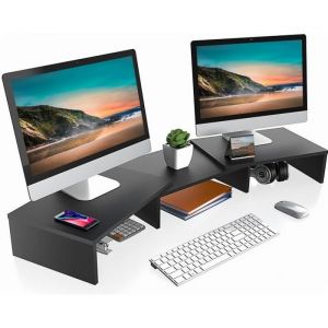 FITUEYES Réhausseur dÉcran Réglable Support dOrdinateur PortableTVPCMoniteur Stand en Bois925-108x235x102cm