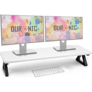 Duronic DM06-2 WE Support pour Deux moniteurs en MDF 82 x 30 cm Rehausseur décran dOrdinateur Portable LCD LED TV pour 1 ou 2