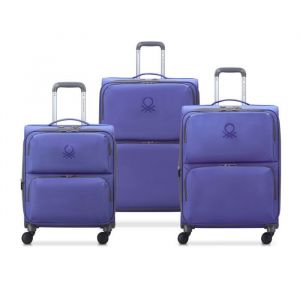 DELSEY PARIS - UCB SOFTSIDE  - Set de 3 valises souples 545cm/ 65cm/ 76cm - Violet