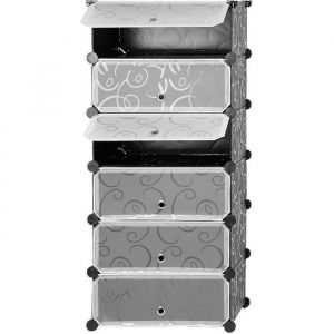 Penderie Modulable - Meuble de Rangement Chaussures - 6 Cube - Gris - 45*36*105 CM