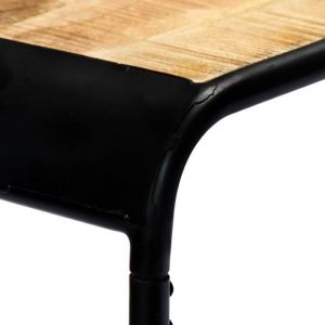 Table console en bois de manguier massif brut KIMISS - Laqu&eacute; - Style industriel - 140 x 35 x 76 cm