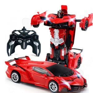 C Voiture t&eacute;l&eacute;command&eacute;e 2 en 1 robot de voiture transformable  voiture t&eacute;l&eacute;command&eacute;e transformer avec LED lumi&egrave;re gar&ccedil;ons filles
