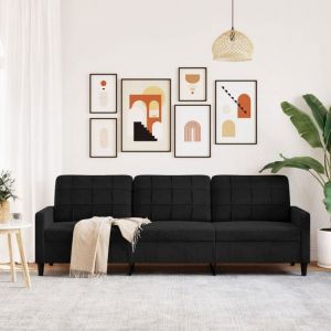 Sofa droit fixe - Clic Clac Canapé à 3 places - NEUF - Noir 210 cm Velours CA5441889