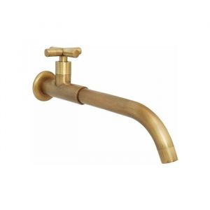 Robinet de Mural Eau Froide Laiton Robinet de Jardin Long Antique Pivotant 360 Mlangeur avec Croix co ROBINETTERIE DE SALLE DE BAIN