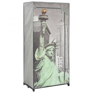 BEAU Armoire de Chambre - Penderie - Garde-Robe - New York 75x45x160 cm Tissu mode756119