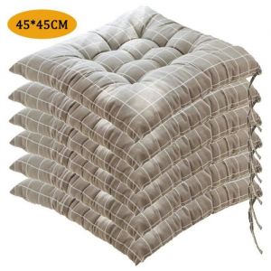 Lot de 6 Coussin de Chaise Coussins de Si&egrave;ge Carr&eacute; Tatami Respirant Sch&eacute;ma Coussins de Chaise Galette de Chaise 45*45cmStyle N