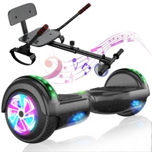 Hoverkart Intelligent6.5 Hoverboard BluetoothLED RouePort&eacute;e 7-10km -  Noir