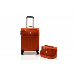 Lot valise cabine souple + Vanity Ultra léger - Lys Paris 2102/2 - Orange